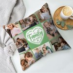 Henkilökohtainen Perhe tulee aina olemaan yhteydessä Sydän Photo Collage heittää tyynyn kansi Syntymäpäivä Housewarming lahja perheelle