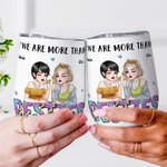 Personalized We Are More Than Besties Leopard Letters Cartoon Wine Tumbler with Name Birthday Bridal Shower Best Friend Gift for Women