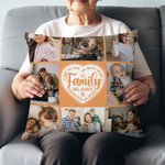 Henkilökohtainen Perhe tulee aina olemaan yhteydessä Sydän Photo Collage heittää tyynyn kansi Syntymäpäivä Housewarming lahja perheelle