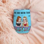 Personalized We Are More Than Besties Leopard Letters Cartoon Wine Tumbler with Name Birthday Bridal Shower Best Friend Gift for Women