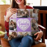 Henkilökohtainen Perhe tulee aina olemaan yhteydessä Sydän Photo Collage heittää tyynyn kansi Syntymäpäivä Housewarming lahja perheelle