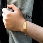 Bracelet d'Alerte Médicale Unisexe Personnalisé en Acier Inoxydable avec Messages Gravés Cadeau d'Anniversaire pour Famille