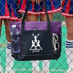 Henkilökohtainen Cheerleader siluetti Suuri vetoketjullinen Kangaskassi nimi syntymäpäivä Cheerleading lahja naisille tytöille