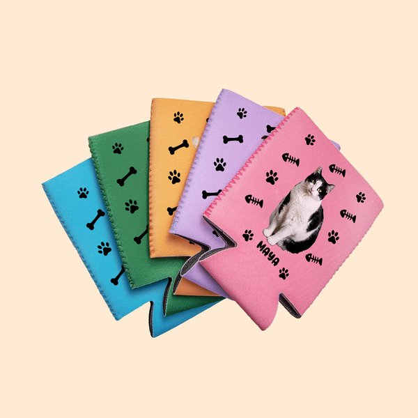 Personalised Cute Dog Cat Can Cooler Sleeve Party Favors Birthday Gift for Pet Lovers