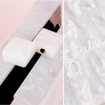 Personalised Minimalist Pearl Chain Handbag Acrylic Clutch Handbag with Name Wedding Bridal Shower Bachelorette Party Gift for Women