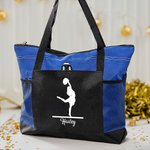 Henkilökohtainen Cheerleader siluetti Suuri vetoketjullinen Kangaskassi nimi syntymäpäivä Cheerleading lahja naisille tytöille