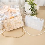 Personalised Minimalist Pearl Chain Handbag Acrylic Clutch Handbag with Name Wedding Bridal Shower Bachelorette Party Gift for Women