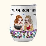 Personalized We Are More Than Besties Leopard Letters Cartoon Wine Tumbler with Name Birthday Bridal Shower Best Friend Gift for Women