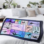 Manta blanda personalizada con nombre de gimnasia rítmica Regalo de cumpleaños para los amantes de la gimnasia