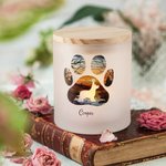 Personalisierte Hund-Silhouette Kerzenlampe aus Glas Regenbogenbrücke Pfote LED-Trauerkerze Erinnerungs- und Trauergeschenk für Tierliebhaber