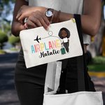 Personalisierte Flugzeug Cartoon Charakter Name Schminktasche Reise Essentials Graduierung Flugbegleiter Geschenk für Frauen Mädchen