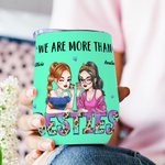Personalized We Are More Than Besties Leopard Letters Cartoon Wine Tumbler with Name Birthday Bridal Shower Best Friend Gift for Women