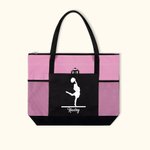 Henkilökohtainen Cheerleader siluetti Suuri vetoketjullinen Kangaskassi nimi syntymäpäivä Cheerleading lahja naisille tytöille