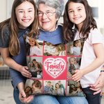 Henkilökohtainen Perhe tulee aina olemaan yhteydessä Sydän Photo Collage heittää tyynyn kansi Syntymäpäivä Housewarming lahja perheelle