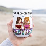 Personalized We Are More Than Besties Leopard Letters Cartoon Wine Tumbler with Name Birthday Bridal Shower Best Friend Gift for Women
