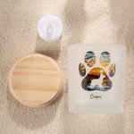 Personalisierte Hund-Silhouette Kerzenlampe aus Glas Regenbogenbrücke Pfote LED-Trauerkerze Erinnerungs- und Trauergeschenk für Tierliebhaber