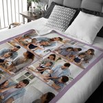 Manta suave personalizada con collage de 1-9 fotos ideal para decoración del hogar regalo de inauguración o aniversario para familia o amigos