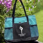 Borsa tote grande personalizzata per la ginnastica ritmica con nome e tasche in rete Regalo per gli amanti della ginnastica