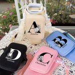 Personalised Floral Initial Water Bottle Carrier Bag with Removable Pouch and Strap Tumbler Accessories for 40oz Stanley Birthday Gift for Her