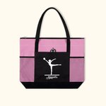 Borsa tote grande personalizzata per la ginnastica ritmica con nome e tasche in rete Regalo per gli amanti della ginnastica