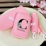 Personalised Floral Initial Water Bottle Carrier Bag with Removable Pouch and Strap Tumbler Accessories for 40oz Stanley Birthday Gift for Her