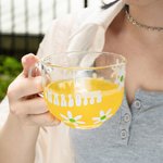 Personalized Retro Daisy Flower Glass Coffee Mug Set with Name Birthday Gift for Friend Family