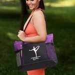 Borsa tote grande personalizzata per la ginnastica ritmica con nome e tasche in rete Regalo per gli amanti della ginnastica