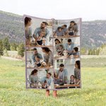 Manta suave personalizada con collage de 1-9 fotos ideal para decoración del hogar regalo de inauguración o aniversario para familia o amigos