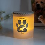 Photophore Personnalisé avec Silhouette Nom Chien Style Patte Arc-en-Ciel Bougie LED à Option Cadeau Sympathie Souvenir pour Amoureux de Chien