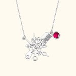 Gepersonaliseerde holle kapper geboorte bloem ketting met geboortesteen minimalistische sieraden verjaardag waardering cadeau voor kappers kappers lie