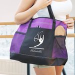 Borsa tote grande personalizzata per la ginnastica ritmica con nome e tasche in rete Regalo per gli amanti della ginnastica