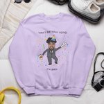 Personalised Cartoon Avatar Photo Victory Gesture Birthday Squad T-shirt Sweatshirt with Text Funny Holiday Party Gift for Family Friend