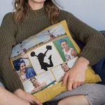 Henkilökohtainen Cheerleading Photo Collages heittää tyynyn kansi tekstillä Home Decor Housewarming lahja Cheerleadersille