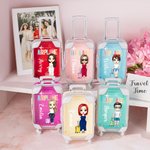 Henkilökohtainen sarjakuvahahmo Design Mini Trolley matkatavaroiden säilytys tapauksessa nimi Travel Essentials syntymäpäivälahja Travel ystäville