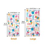 Personalized Colorful Summer Vibes Quick Dry Soft Microfiber Kid Beach Towel with Name Summer Travel Essentials Birthday Gift for Boys Girls