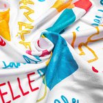 Personalized Colorful Summer Vibes Quick Dry Soft Microfiber Kid Beach Towel with Name Summer Travel Essentials Birthday Gift for Boys Girls