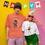 Personalised Cartoon Avatar Photo Victory Gesture Birthday Squad T-shirt Sweatshirt with Text Funny Holiday Party Gift for Family Friend