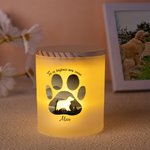 Photophore Personnalisé avec Silhouette Nom Chien Style Patte Arc-en-Ciel Bougie LED à Option Cadeau Sympathie Souvenir pour Amoureux de Chien