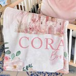 Henkilökohtainen vaaleanpunainen kukkainen linna prinsessa pehmeä vauvan peitto nimi Baby Shower kaste lahja vauvan tytölle