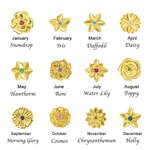 Gepersonaliseerde 1-10 Driedimensionale Geboorte Bloemen Armband Halsketting Verjaardag Waardering Gift voor Moeder Oma