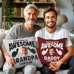 Funda de cojín personalizada con foto del abuelo y su apodo Decoración del hogar Día del padre Cumpleaños regalo para hombre