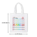 Personalizado Retro A + Nota Papel Arco Iris Diseño Nombre Repetido Bolsa de Lona Apreciación Regreso a la Escuela Regalo para el Maestro