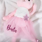 Personalizado lindo conejito gato ratón bailarina peluche juguete con purpurina nombre regalo de cumpleaños para las niñas bailarina