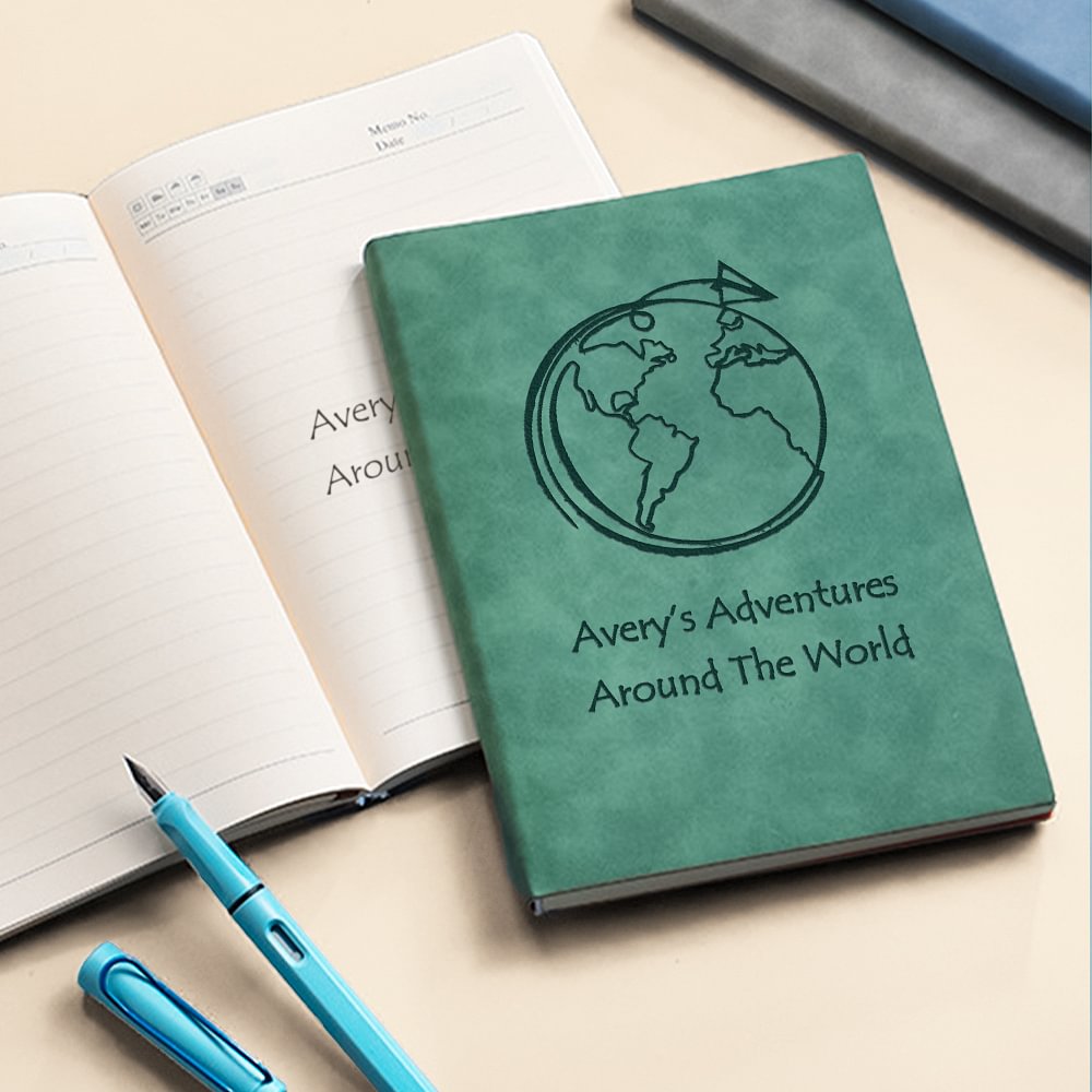 Carnet de notes ligné A5 A6 personnalisé avec nom et texte gravés Anniversaire Cadeau de voyage pour les voyageurs