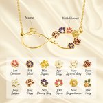 Personalized Infinity Birth Flower Necklace with Name Birthday Anniversary for Women
