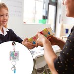 Personalized Glitter Rainbow Beaded Tassel Retractable Lanyard with Name Back to School Appreciation Gift for Teacher