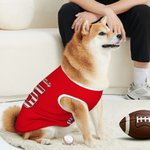 Personalised National Flag Element 100% Cotton Dog Shirt Waistcoat with Name and Number Game Day Costume Birthday Party Gift for Pet Lovers