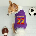 Personalised National Flag Element 100% Cotton Dog Shirt Waistcoat with Name and Number Game Day Costume Birthday Party Gift for Pet Lovers