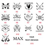 Personalized Multicolour Golf Club Design Golf Ball & Tee Holder Leather Pouch with Name Belt Clip Portable Sport Accessories Gift for Golf Players