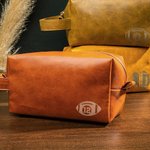 Trousse de toilette en cuir imperméable et personnalisée avec nom gravé Cadeau d'anniversaire pour homme